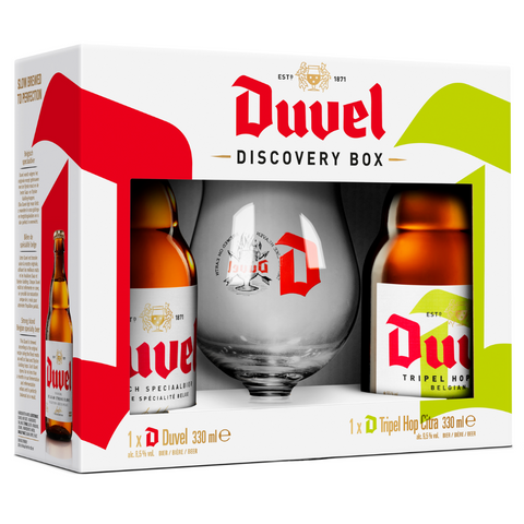 Duvel & Duvel Tripel Hop Gift Pack - (2 x 33cl + 1 Glass)