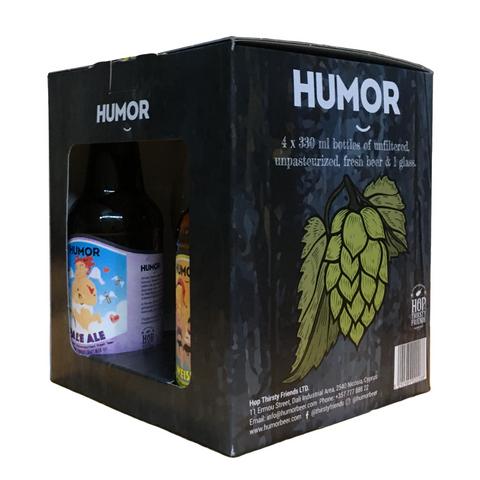 Humor Gift Pack (4 x 330 ml Beers + Glass)