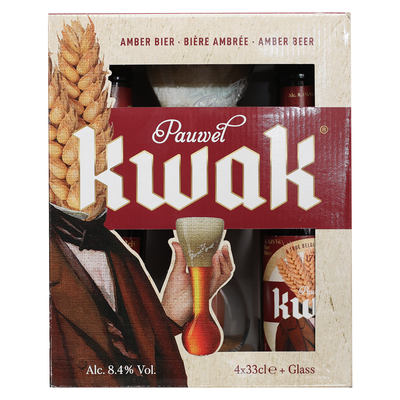 Pauwel Kwak Gift Pack (4 x 33cl + Glass)